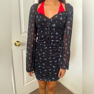 Black floral dress